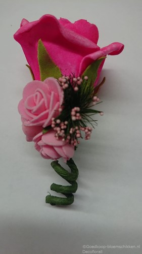 Corsage Roos CPR 919 NeonPink/Fuchsiaroze zuurstokRoze Maatwerk