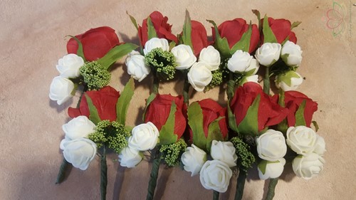 Corsage Roos Rood CPR103 zijde/foam Maatwerk