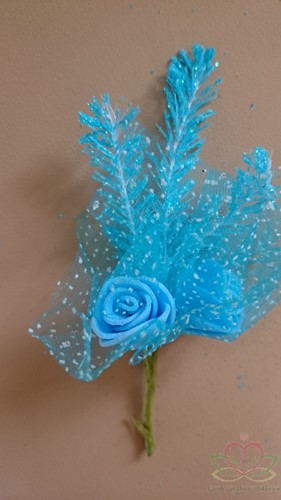 Corsage van foam Roosje en Calla's + blaadjes MatRood Maatwerk