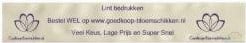 Creme 45 mm lila opdruk ca. 50 cm Bedrukt lint 