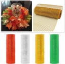 Decomesh Deco mesh Metalic voor kransen en inpakken Goudgeel 26 cm ca. 9 m