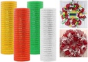 Decomesh Deco mesh Metalic voor kransen en inpakken Rood met gouddraad 26 cm ca. 9 m