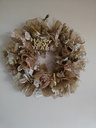 Decomesh Deco mesh Metalic voor kransen en inpakken SET van Goud en creme tinten 4 rollen 26 cm ca. 9 m