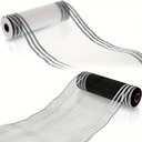 Decomesh Deco mesh Metalic voor kransen en inpakken SET van Zwart/wit & Wit/zwart 26 cm ca. 9 m