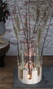 Decoratief Wood base met reageerbuis 12 cm h.20cm MET LED! ook leuk voor stekjes