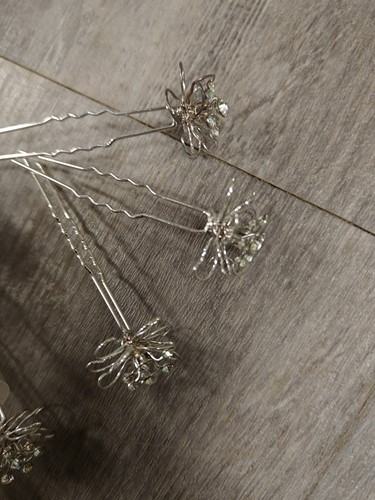 Decospeld Haarspeld Bloem Strass diamantjes doosje20, 