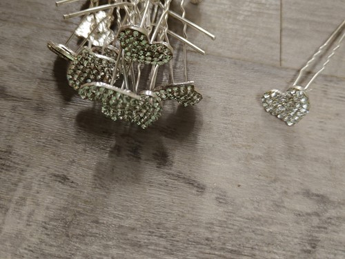 Decospeld Haarspeld Hart Strass diamantjes doosje20, 