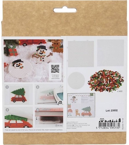 DIYkit Pakket Hobbyset Creative kit Strijkkralen Kersthangers schoencadeautje