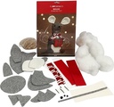 DIYkit Pakket Hobbyset Kerstmuisvan Vilt 30 cm Zelf maken schoencadeautje