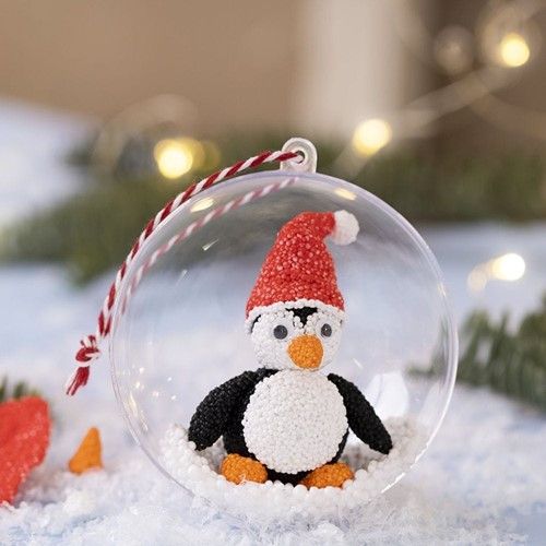 DIYkit Pakket Hobbyset Mini Hobbyset, Maak je eigen kerstbal Boetseren Pinguin schoencadeautje