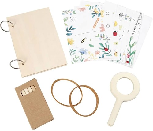 DIYkit Pakket Hobbyset Ontdekkingskoffer voor de natuur incl bloemenpersboek