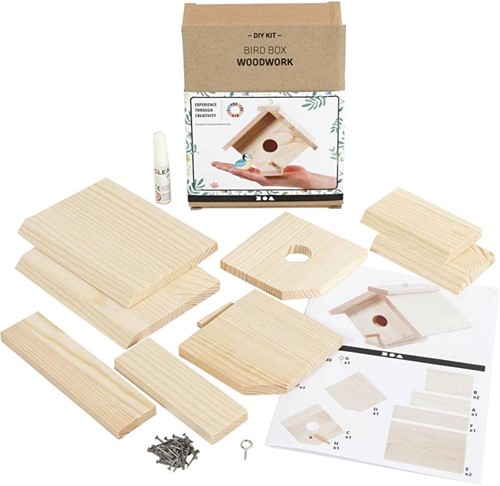 DIYkit Pakket Hobbyset Vogelhuis maken met duidelijke instructie