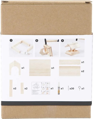 DIYkit Pakket Hobbyset Vogelvoederhuis maken met duidelijke instructie