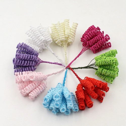 foam Curly Stamen Bacca pick Rood 12/bundel voor corsages en inpakken