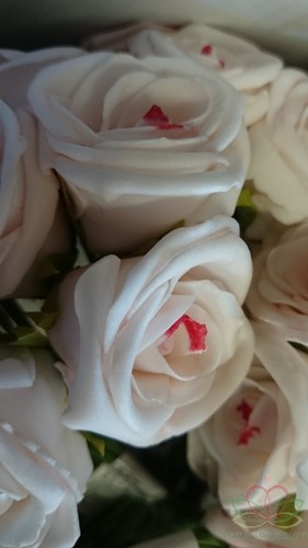 foam rose elegant 5cm 5pc bundel Lichtrose likje rood foam rose 5cm