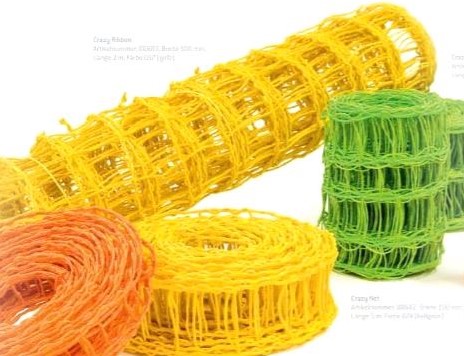 Gaas CrazyRibbon-10cm ORANJE rol 10m Papierdraad paperwire