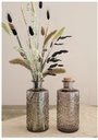 Gekleurd glazen fles Berlin Soft Grey / stuk Grotere fles ook voor olielamp bottle Ø9cm  h. 21 cm