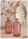 Gekleurd glazen fles Berlin Soft Pink / stuk Grotere fles ook voor olielamp bottle Ø9cm  h. 21 cm