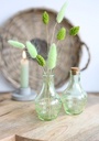 Gekleurd glazen flesje Milano Soft groen / stuk Klein flesje Ø6cm 10 cm h