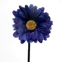 Gerbera 54 cm Blue Blauw/zwart zijde bloemen / st