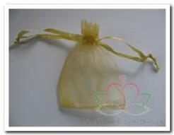 Giftbag organza goud ca. 7*9 cm cadeauzakje,bruiloftbedankje