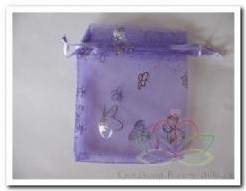Giftbag organza Lila zilver! Butterfly 7*9 cm cadeauzakje,bruiloftbedankje