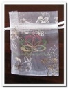 Giftbag organza White/zilver Butterfly 7*9 cm cadeauzakje,bruiloftbedankje