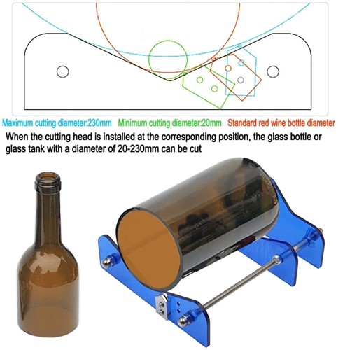 Glassnijderset zwart Glazen Fles Cutter Tool Professionele Voor Flessen Snijden
