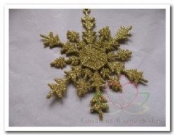 Glitter sneeuwvlok Goud set 4 st 
