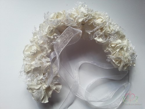Haarcorsage Mulberry Wit Polscorsage Lint-Luxer 