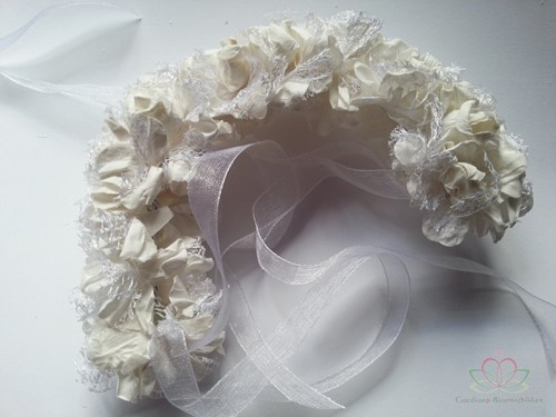 Haarcorsage Mulberry Wit Polscorsage Lint-Luxer 