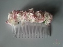 Haarcorsage Mulberry Wit-PastelRose Op kammetje 