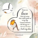 Hart van Epoxy met vogel Those we Love Don't go 10*1 cm Persoonlijk aandenken