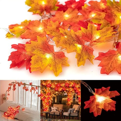 Herfst Ledstring Esdoornblad Herfstblad Maple Leaf Styling LED Fairy Lights 3meter 20 leds Met filmpje