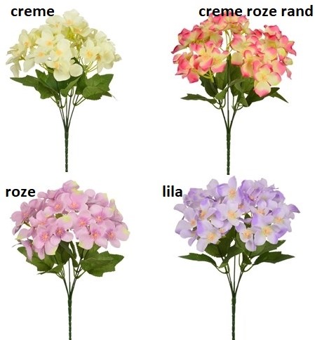 Hortensia 30cm HYDRANGEA BUSH Creme zijde bloemen flowerwall vuller