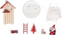 Houten deco winterhuis, 6cm › klassiek rood Houten deco figuren
