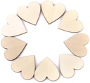 Houten harten hartjes hout 8 cm ca. 10stuks 