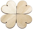 Houten hartjes hout GEBOORD4 cm per 2 stuks! 
