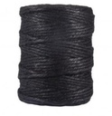 Jute dik 6 dr 6 mm GROTE KLOS ca. 120 m rol ZWART macrame koord