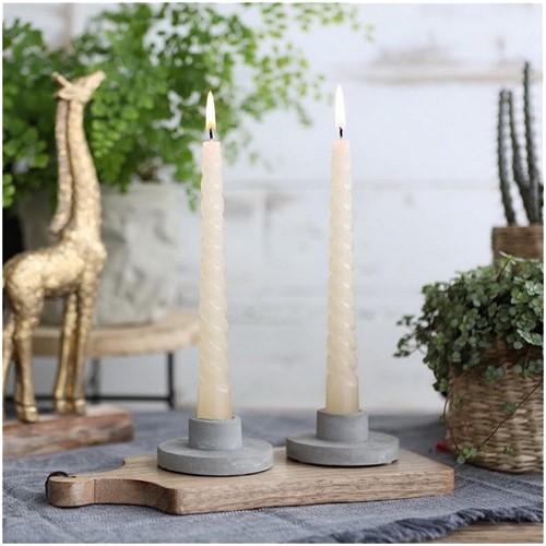 Kaarsen creme h.19 Ø2,2 cm set 4 twist twisted candle gedraaide kaarsen 22mm