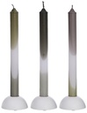 Kaarsen Olive - Salie Dip Dye taper candle h.24 set 3 25mm diameter