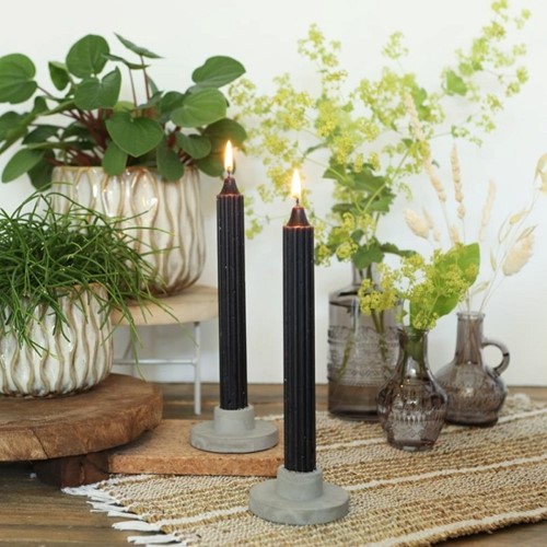 Kaarsen Pencil candle Zwart h.20 Ø2,2 cm / 4 stuks ook leuk in fles
