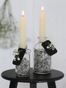 Kaarsen Taper candle Creme h.11 cm set van 7 past in fles