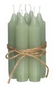 Kaarsen Taper candle Mintgroen Dust groen h.11 cm set van 7 past in fles