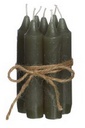 Kaarsen Taper candle Mosgroen h.11 cm set van 7 past in fles