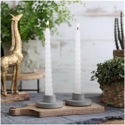 Kaarsen Wit h.19 Ø2,2 cm set 4 twist twisted candle gedraaide kaarsen 22mm diameter