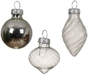 Kerstbal kerstballen Hangdecoratie kerstfiguren Zilver ca. 3 cm koker 9 st Chique glas Hangers
