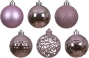 Kerstballen ornament kunststof Fris LILA 6cm grote box =37 Bijzondere Decoratie voor Kerst