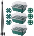 Seed Starter box met kweeklamp 3 lampen 12/36 cellen set 3