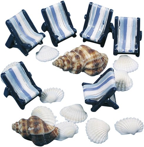 Strandstoeltjes Polyresin Maritiem 2,5 cm 6 stuks